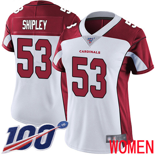 Arizona Cardinals Limited White Women A.Q. Shipley Road Jersey NFL Football 53 100th Season Vapor Untouchable